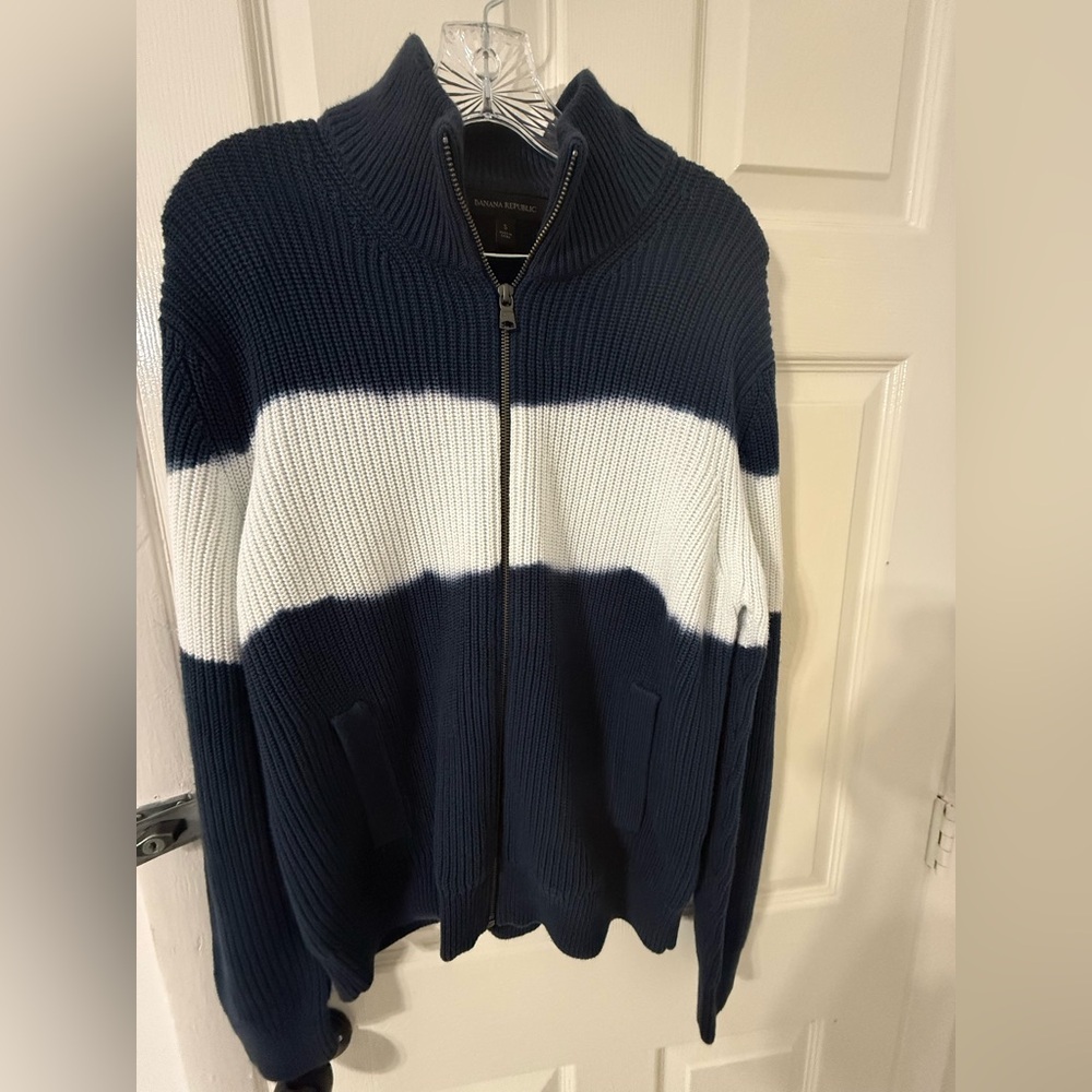Cozy White and Navy blue  Women's Sweater